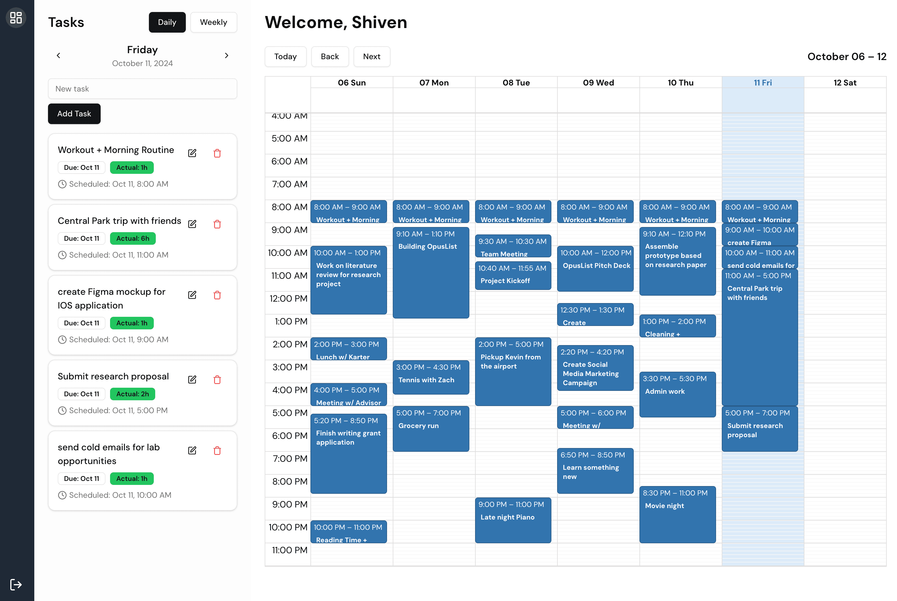OpusList App Interface